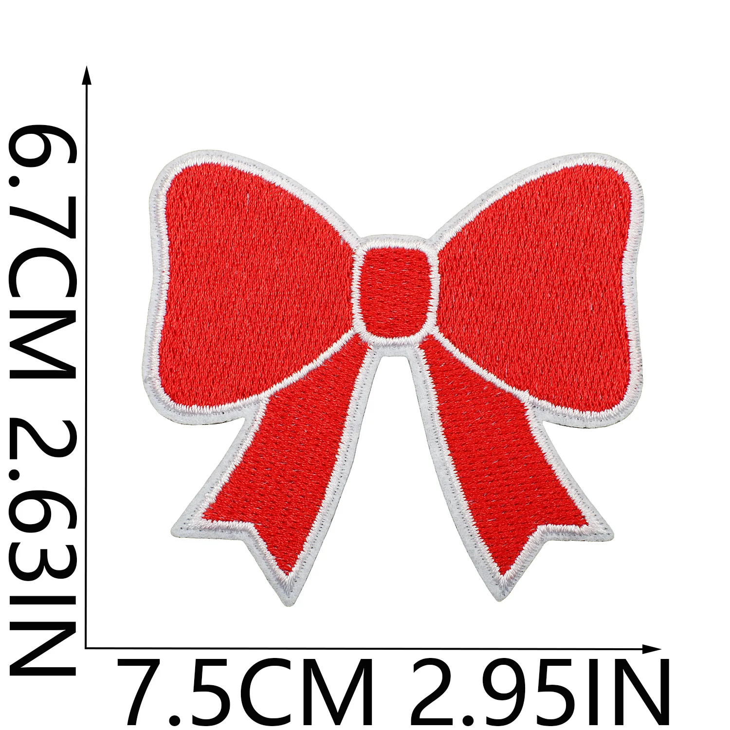 Embroidery Design Love - แพทช์ปักลายดาวรักสามสี 1 ชิ้น ลายโบว์สายฟ้า สีแดง น้ำเงิน