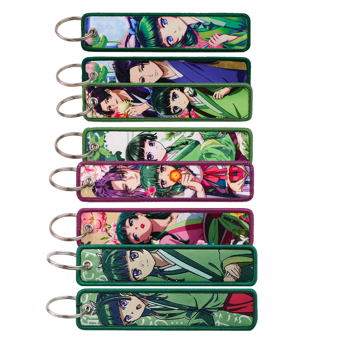 Embroidery Charm - พวงกุญแจปักลายภาพสาวอนิเมะสไตล์วินเทจแบบตะวันออก 1 ชิ้น สายคล้องกุญแจสวยงามสำหรับกระเป๋าถือ กระเป๋าเป้ ของตกแต่งแฟชั่น