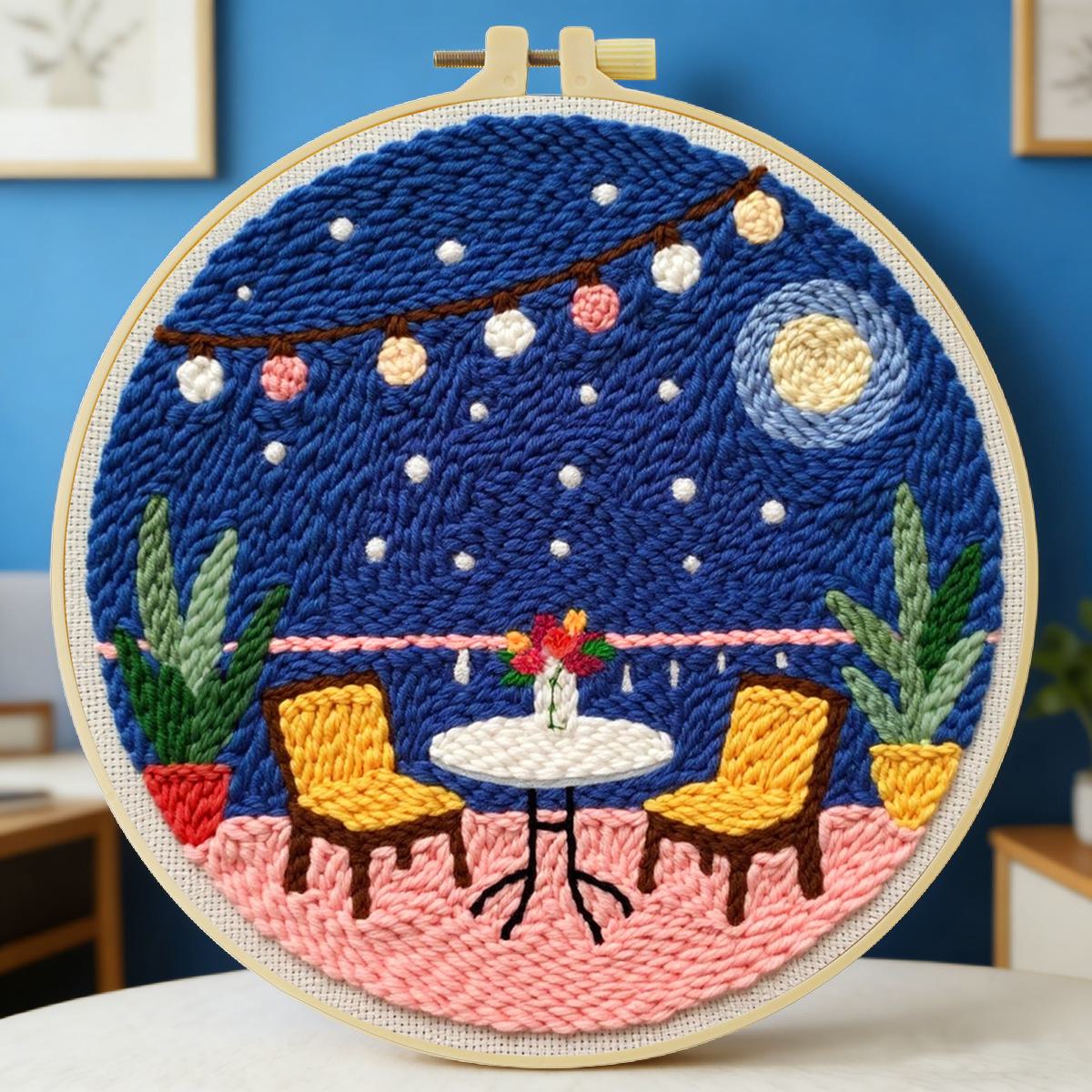 Printed Embroidery Kit - ชุดปักผ้าแบบ Punch Needle ขนาด 20x20 ซม./7.87