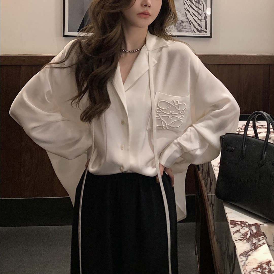 Embroidery On Shirt - เสื้อผู้หญิง 2026 รุ่นใหม่ ฤดูใบไม้ผลิ ฤดูร้อน เสื้อปักลายอะซิเตท