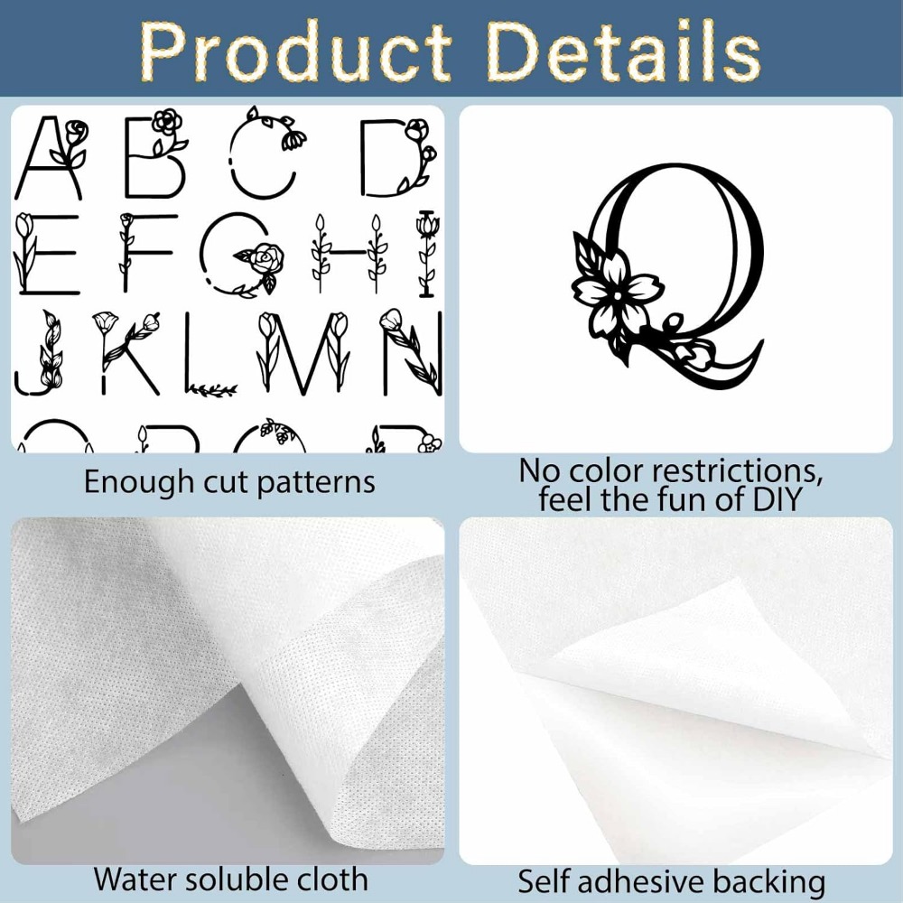 ตัวอักษร A-Z ที่ละลายน้ําได้เย - Printed Embroidery Kit บทวิจารณ์และราคา
