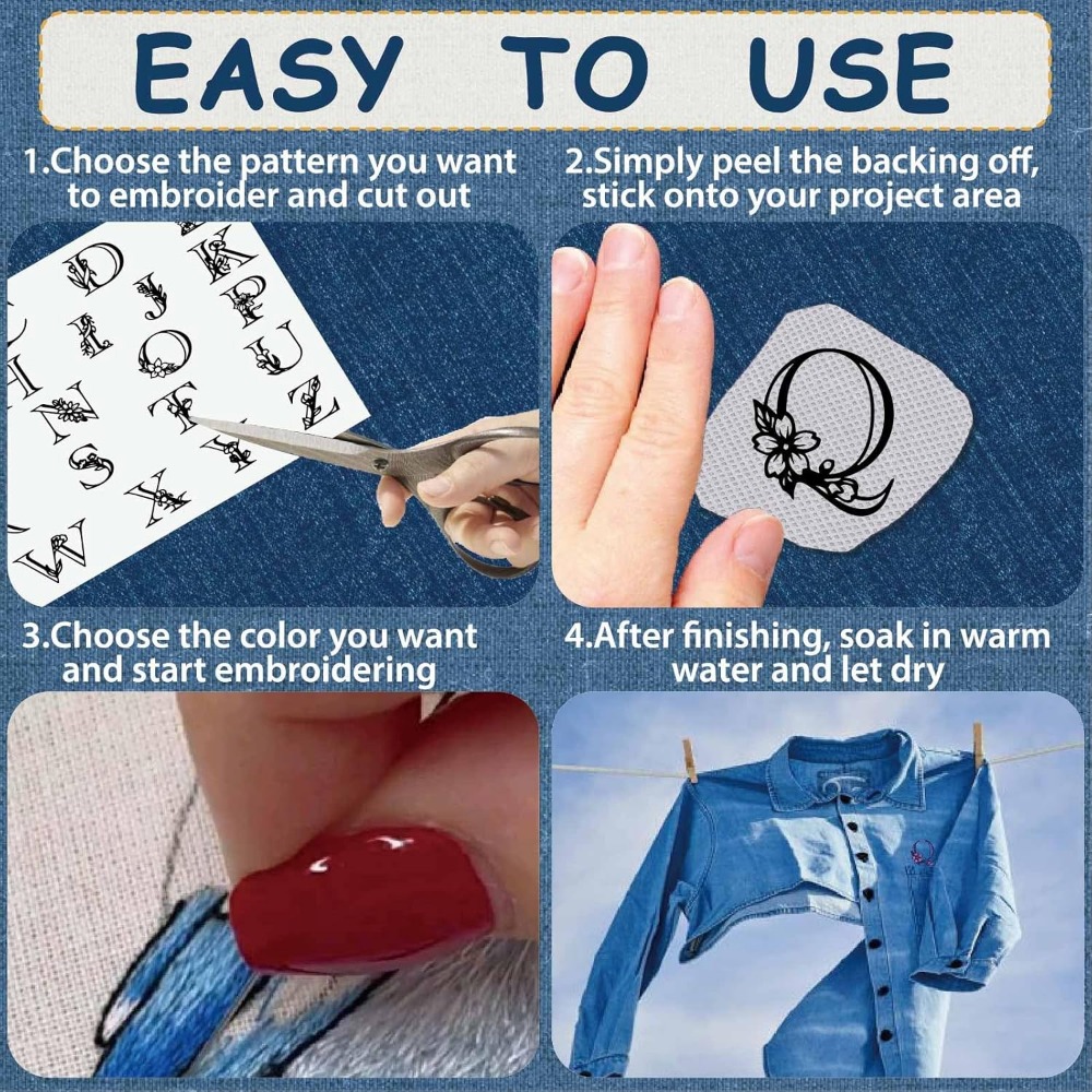 ตัวอักษร A-Z ที่ละลายน้ําได้เย - Printed Embroidery Kit บทวิจารณ์และราคา