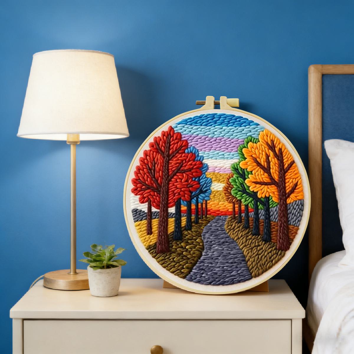 ชุดปักเข็มฉลุลายวิวทิวทัศน์ ขน - Printed Embroidery Kit บทวิจารณ์และราคา