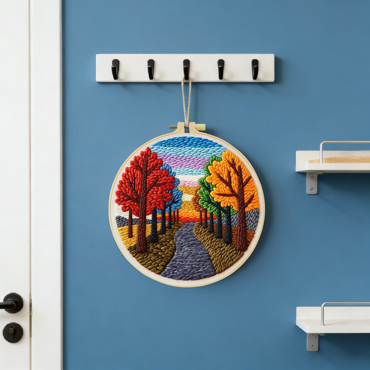 ชุดปักเข็มฉลุลายวิวทิวทัศน์ ขน - Printed Embroidery Kit บทวิจารณ์และราคา