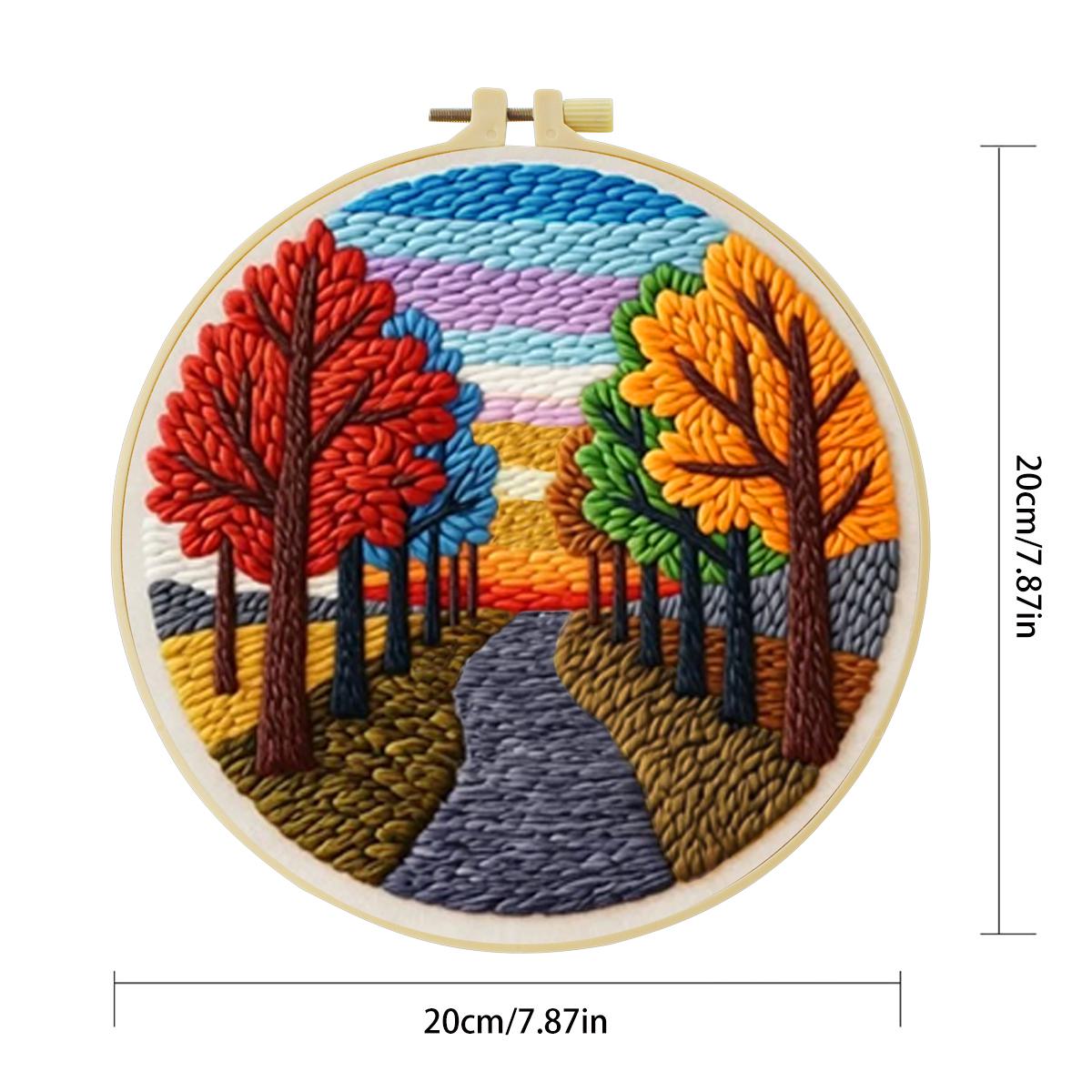 ชุดปักเข็มฉลุลายวิวทิวทัศน์ ขน - Printed Embroidery Kit บทวิจารณ์และราคา