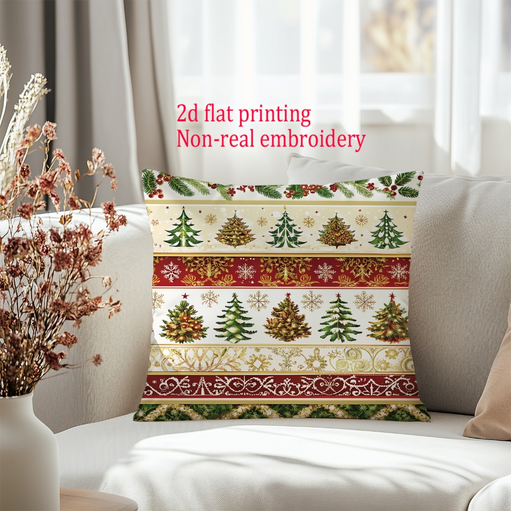 ปลอกหมอนอิงพิมพ์ลายคริสต์มาสแบ - Embroidery Xmas Decorations บทวิจารณ์และราคา