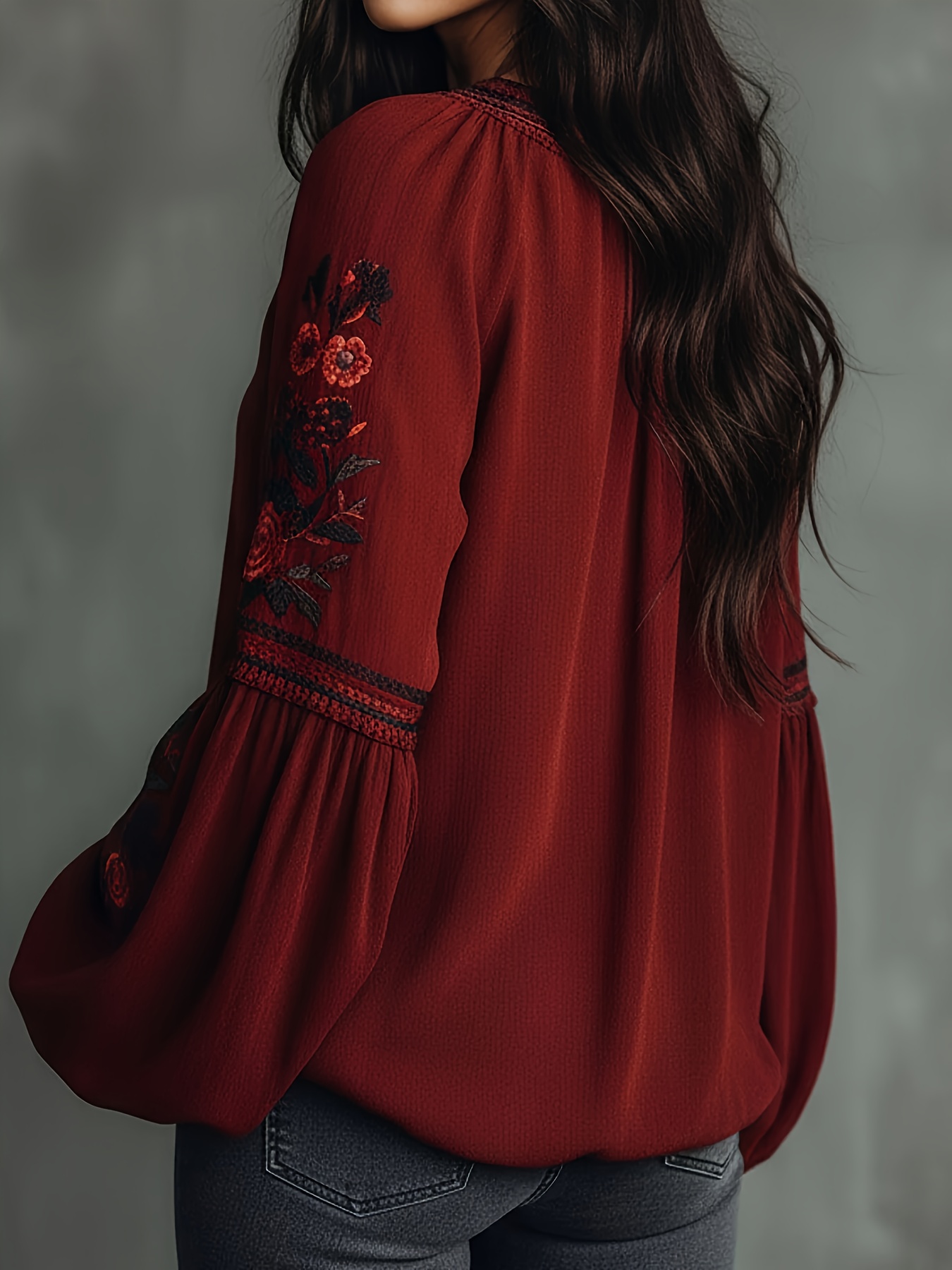 เสื้อสตรีฤดูใบไม้ผลิสไตล์เรโทร - Embroidery On Shirt บทวิจารณ์และราคา