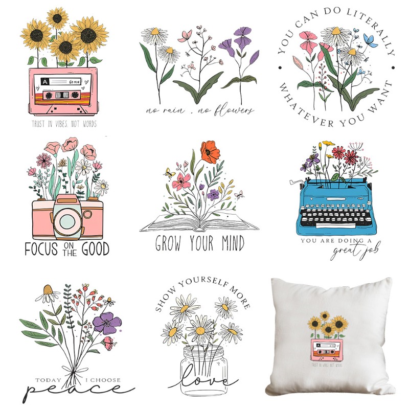 สติกเกอร์ลายการ์ตูนดอกไม้สำหรั - Embroidery On Shirt บทวิจารณ์และราคา