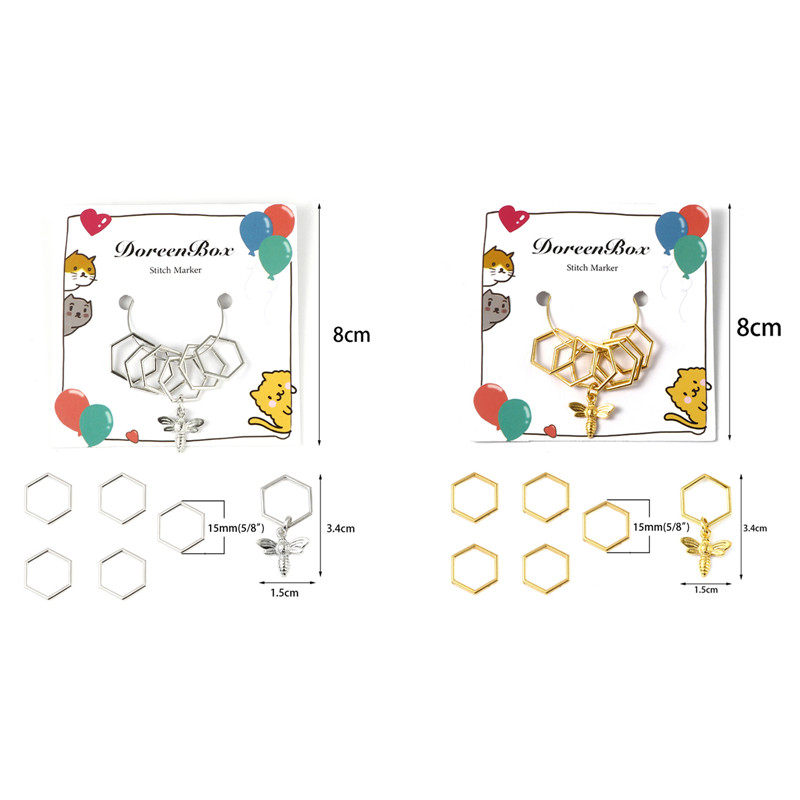 จี้ถักไหมพรมหกเหลี่ยม6ชิ้นมาร์ - Stitch Marker Ring บทวิจารณ์และราคา