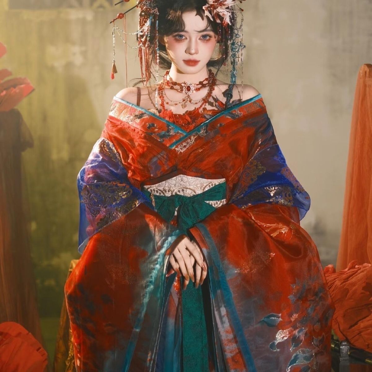 ชุดฮั่นฝูปักลายสีดำ-น้ำเงินสำห - Embroidery Uniform บทวิจารณ์และราคา