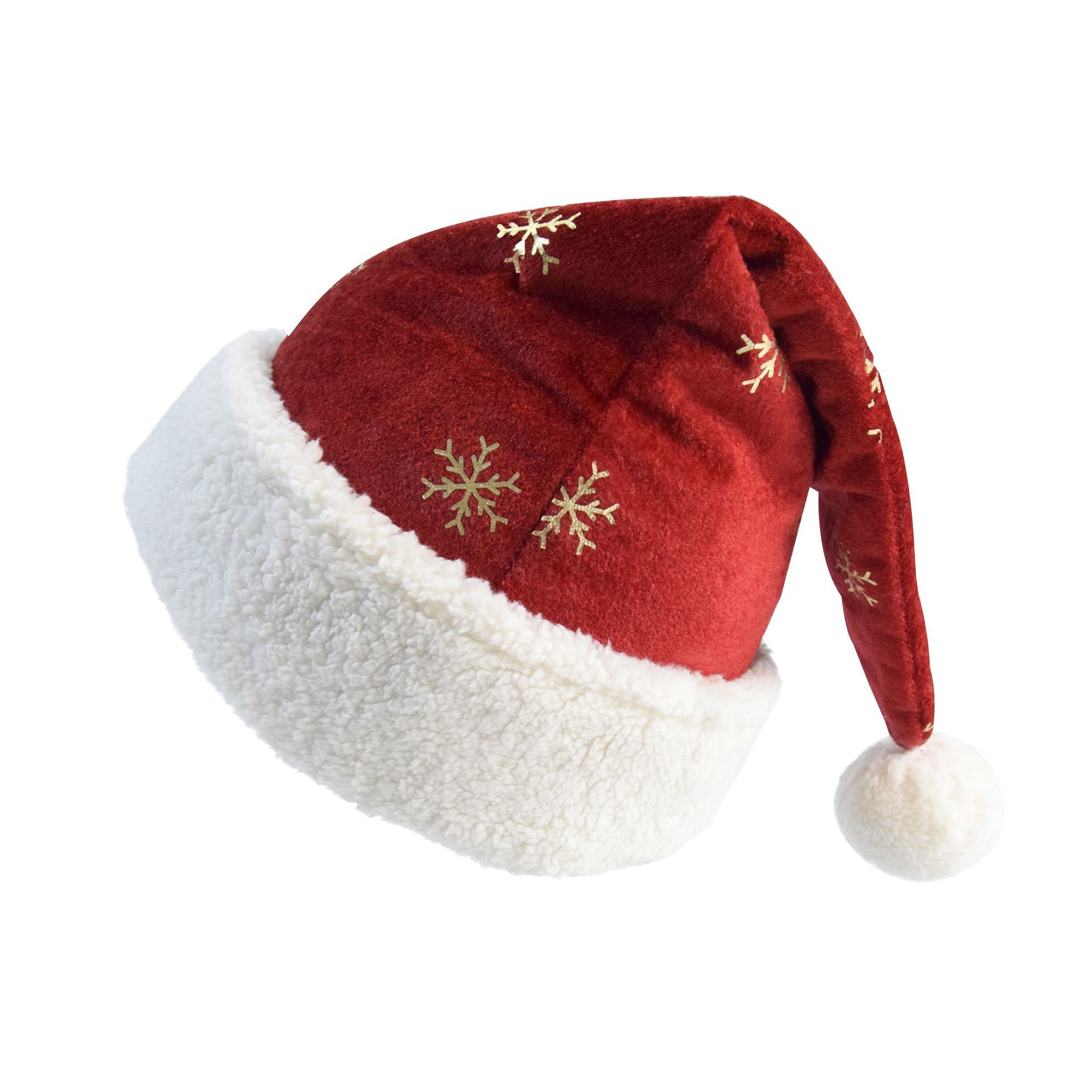 หมวกคริสต์มาสกำมะหยี่สีแดงเบอร - Embroidery Xmas Decorations บทวิจารณ์และราคา