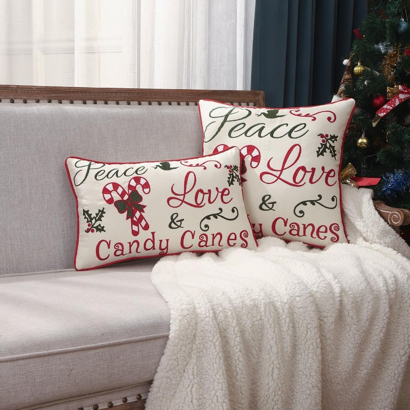 ปลอกหมอนอิงคริสต์มาส ลายปักตัว - Embroidery Xmas Decorations บทวิจารณ์และราคา