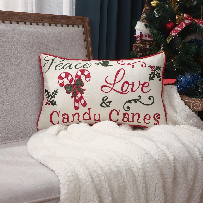 ปลอกหมอนอิงคริสต์มาส ลายปักตัว - Embroidery Xmas Decorations บทวิจารณ์และราคา