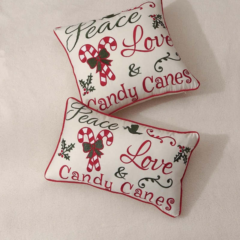 ปลอกหมอนอิงคริสต์มาส ลายปักตัว - Embroidery Xmas Decorations บทวิจารณ์และราคา