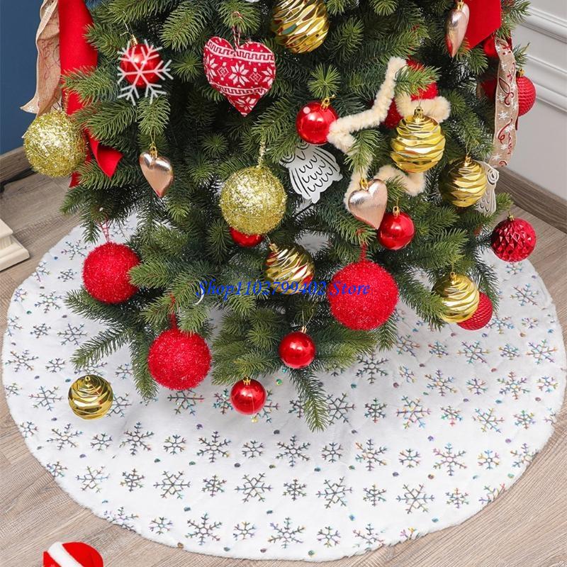 547f สีขาวหรูหรากระโปรงต้นคริส - Embroidery Xmas Decorations บทวิจารณ์และราคา
