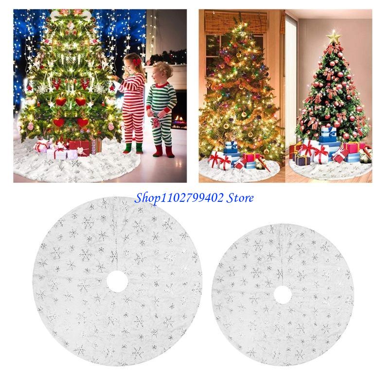 547f สีขาวหรูหรากระโปรงต้นคริส - Embroidery Xmas Decorations บทวิจารณ์และราคา