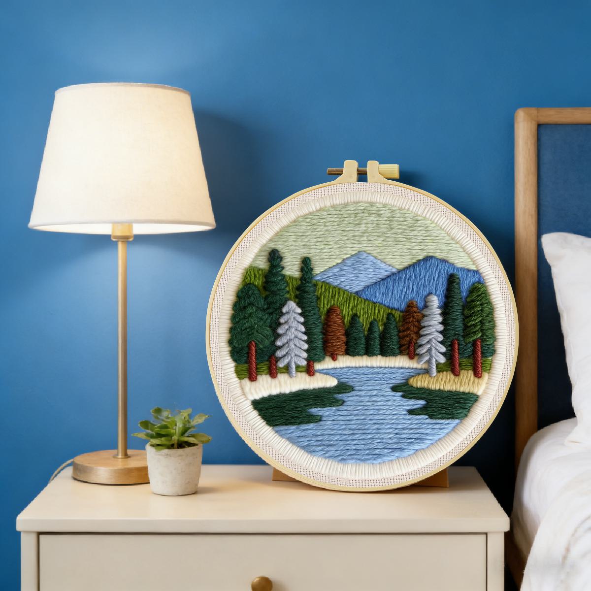 ชุดปักเข็มฉลุลายวิวทิวทัศน์ ขน - Printed Embroidery Kit บทวิจารณ์และราคา