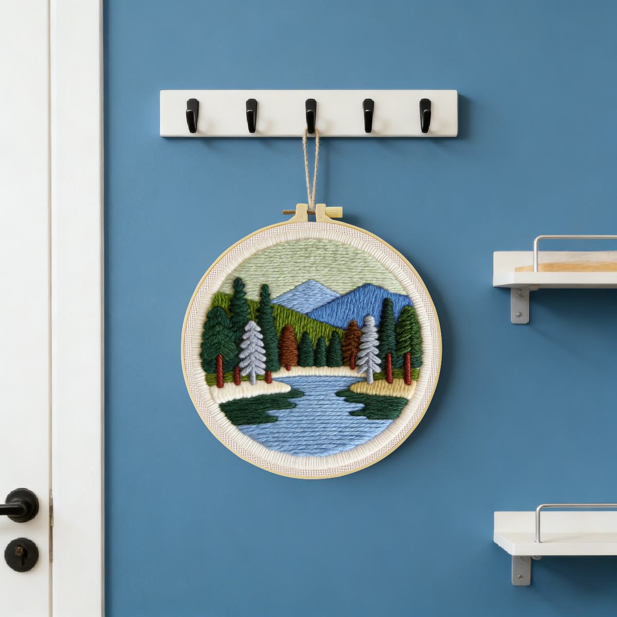ชุดปักเข็มฉลุลายวิวทิวทัศน์ ขน - Printed Embroidery Kit บทวิจารณ์และราคา