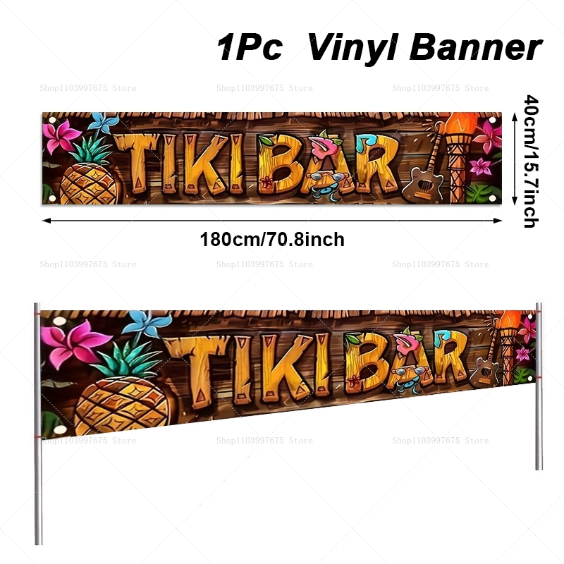 Tiki Barแบนเนอร์Tropical Hawai - Embroidery Garden บทวิจารณ์และราคา