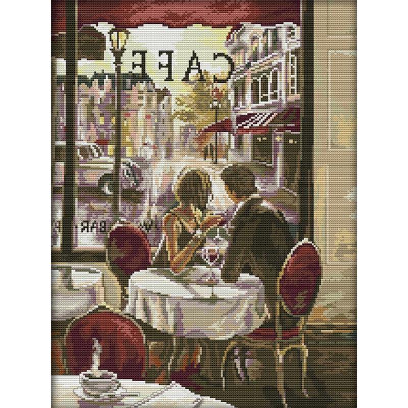 Cafe คู่ศิลปะตัวเลขชุดปักครอสต - Embroidery Artist บทวิจารณ์และราคา