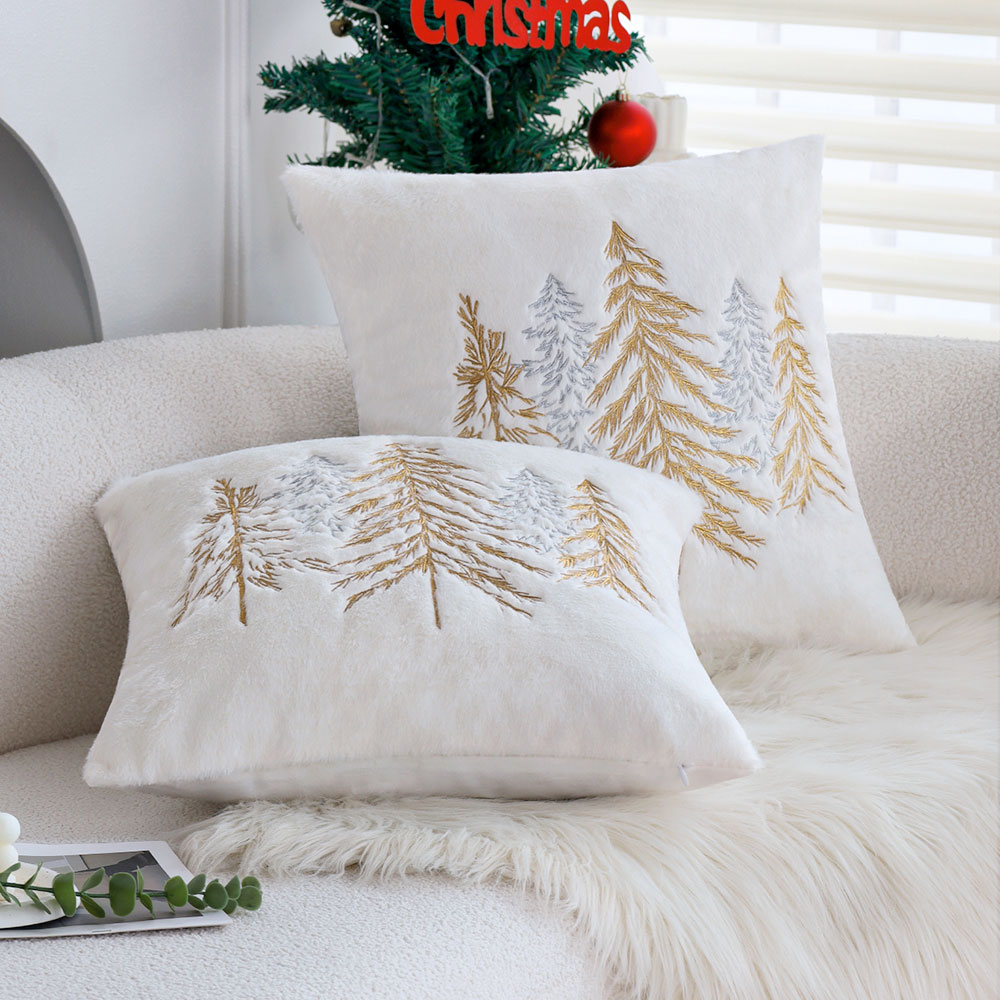ปลอกหมอนขนกระต่ายเทียมลายคริสต - Embroidery Xmas Decorations บทวิจารณ์และราคา