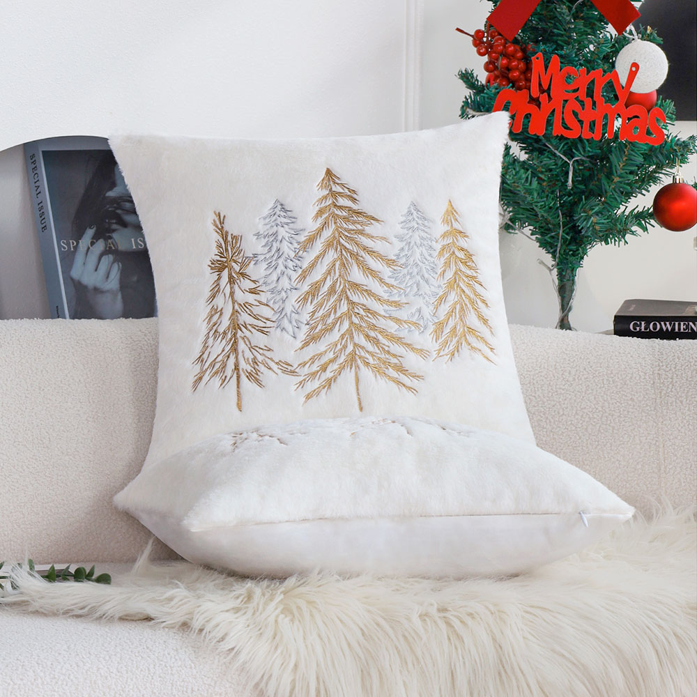 ปลอกหมอนขนกระต่ายเทียมลายคริสต - Embroidery Xmas Decorations บทวิจารณ์และราคา